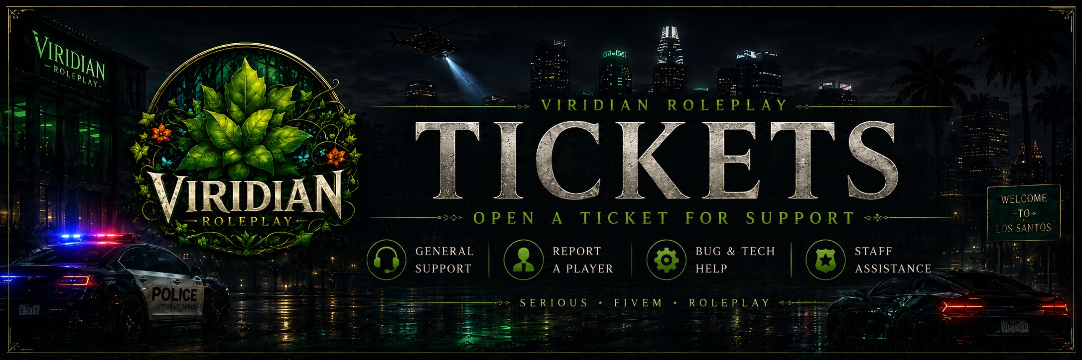 Viridian Roleplay support ticket artwork